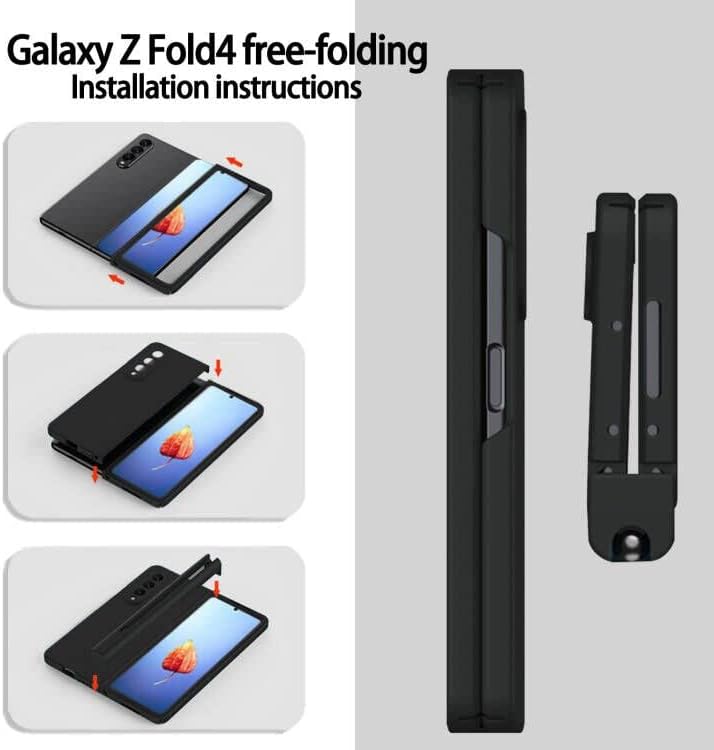 AIPPDO תואם Samsung Z Fold 4 Case Slim Armor Pro Edition Edition [הגנה על ציר] מיועדת לגלקסי z fold 4 כיסוי